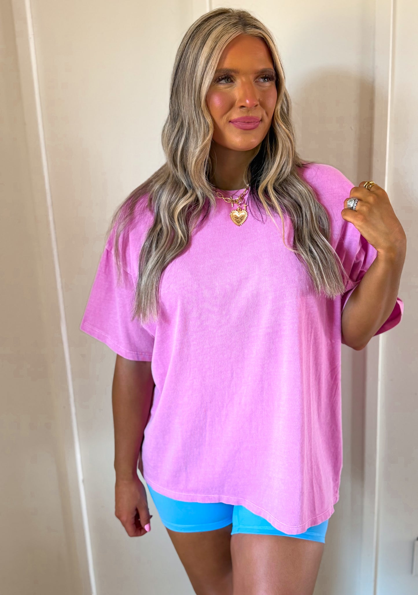 Acre oversized tee-fuchsia