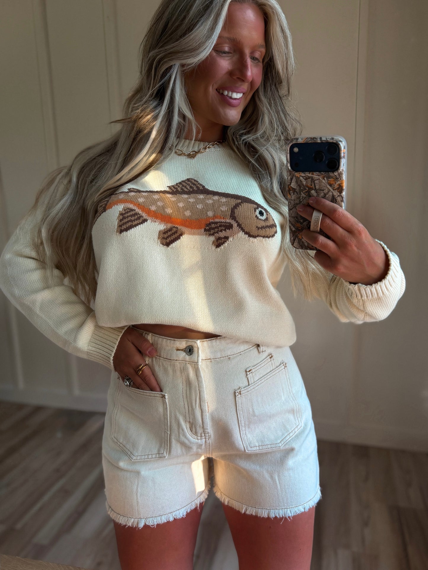 Hooked On Summer Pullover- Cream