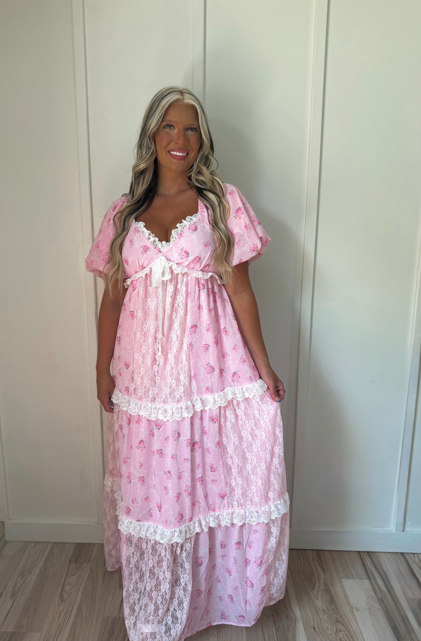 After The Amen - Floral & Lace Dress