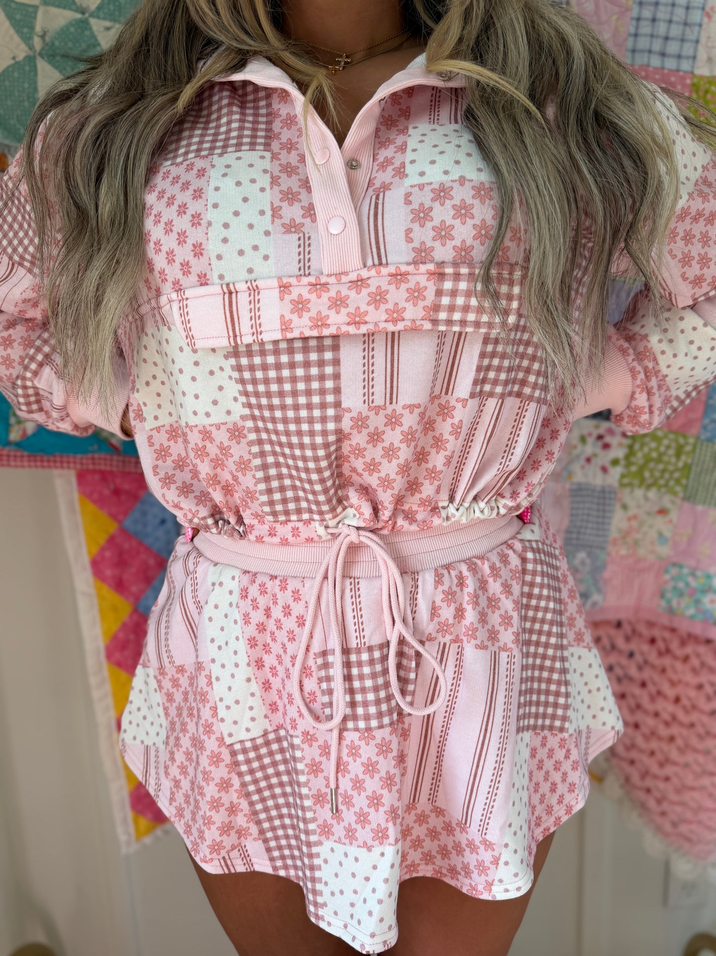 Aunt Dot’s Patchwork Set- pastel pinks