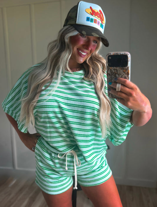 Poolside Cabana Set - Green Stripe