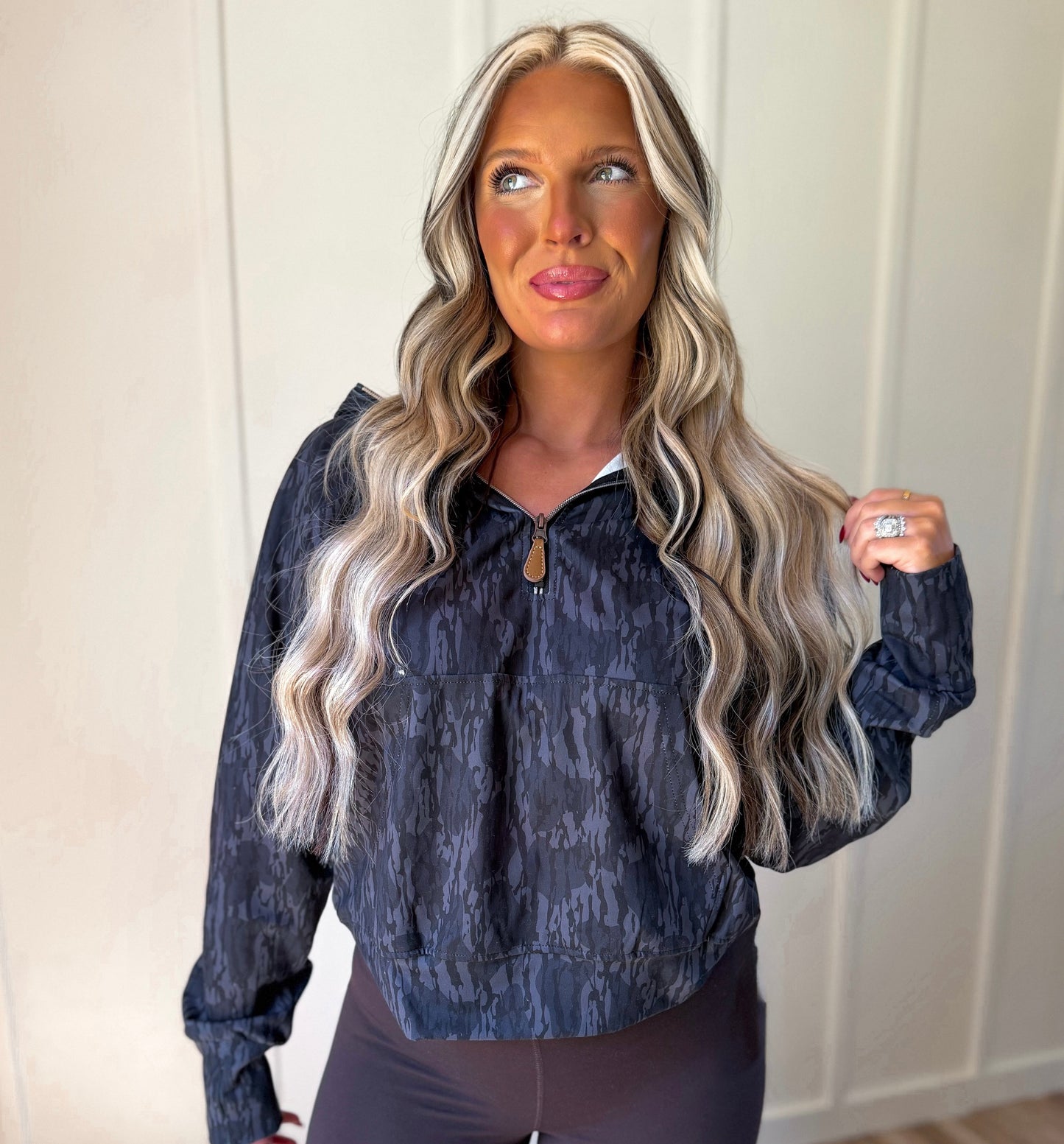Blacked Out Birch Camo - Quarter Zip Pullover