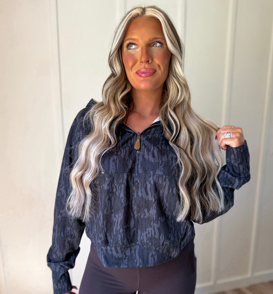 Blacked Out Birch Camo - Quarter Zip Pullover