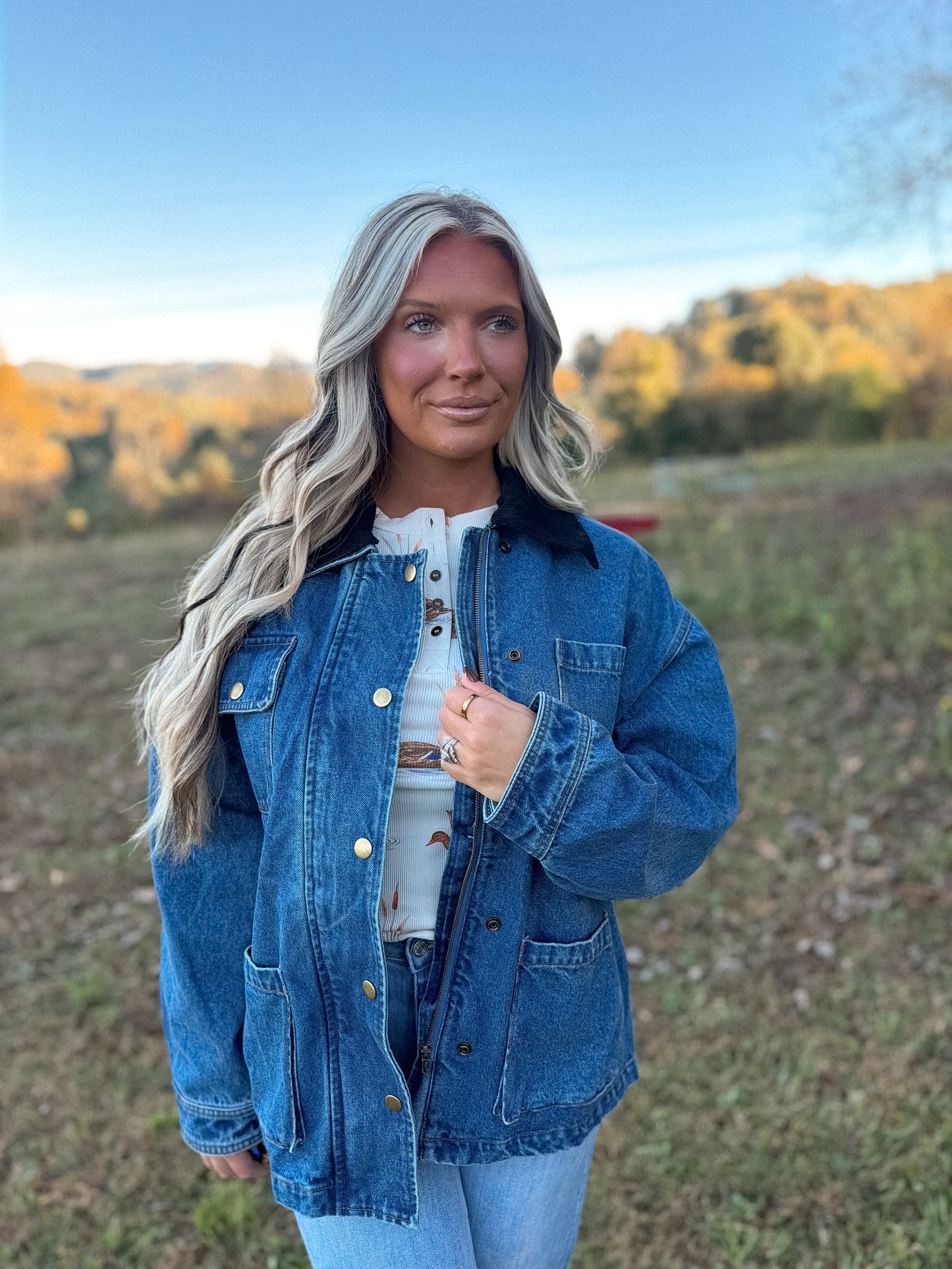 The Feed Coat - Vintage Style Denim & Gold