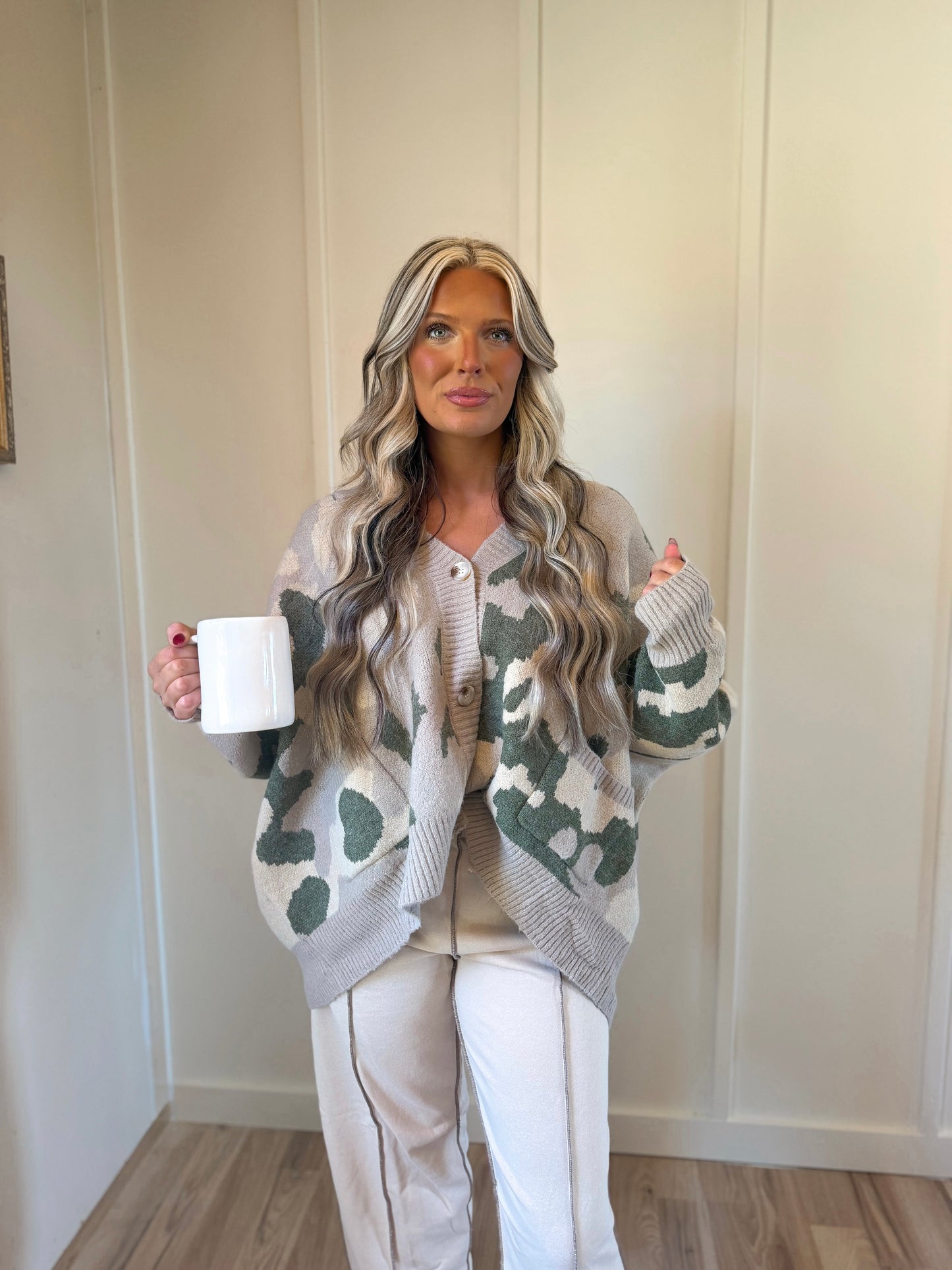 Mulberry Morning - Oversize Camo Cardi