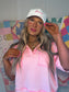 Child Of God Hat- pink & green ditsy floral