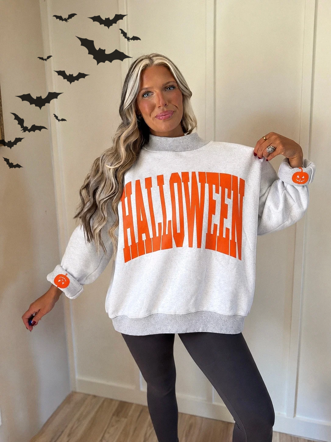 Halloween 🎃 REVERSIBLE Mockneck - Ash Gray