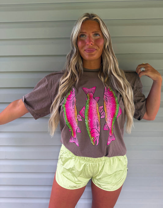 Rainbow Trout Tee- Espresso