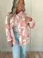 Dolly Down Button Barn Jacket - Mulberry & Pink Patch