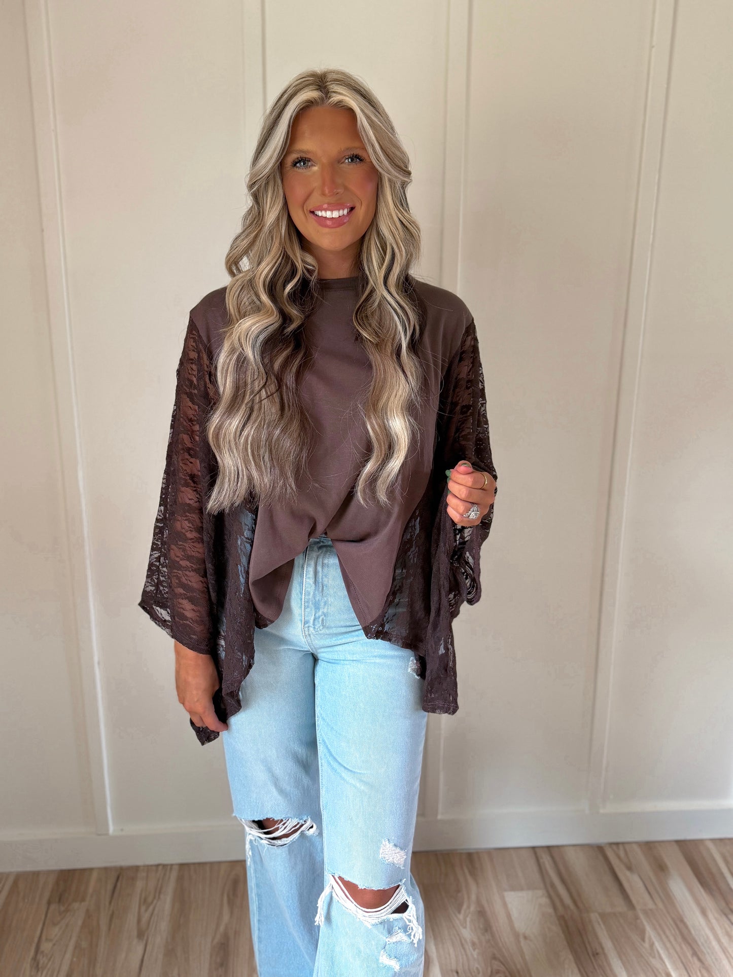 Play Somethin’ Country- Spicy Brown & Lace Wing Top