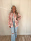 Dolly Down Button Barn Jacket - Mulberry & Pink Patch