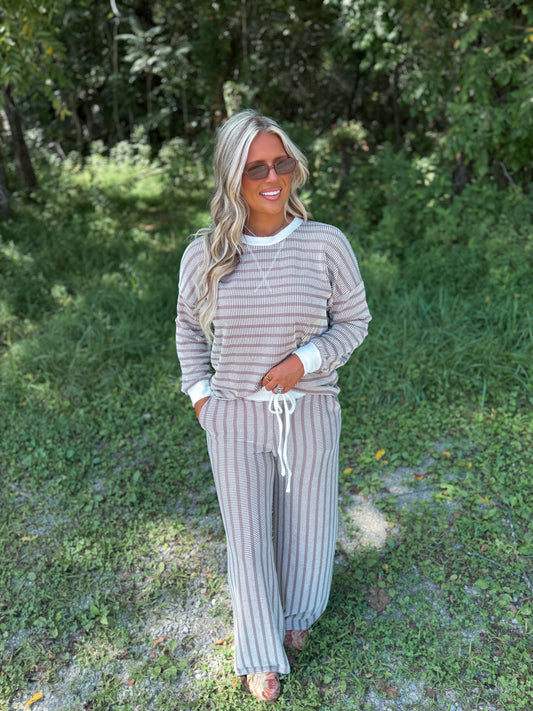 Settled In Set- Ribbed Mocha