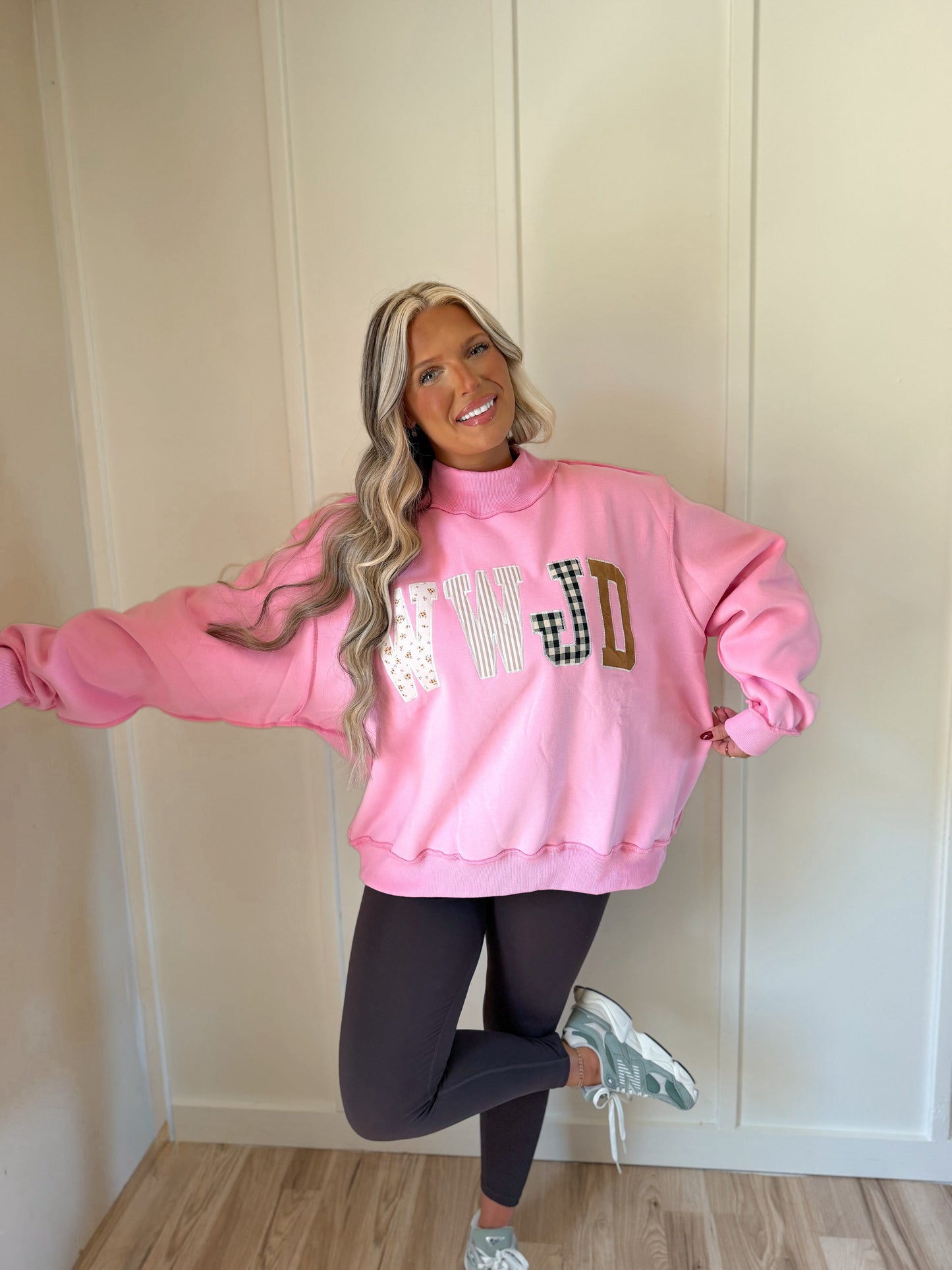 WWJD Mock Neck - Pink