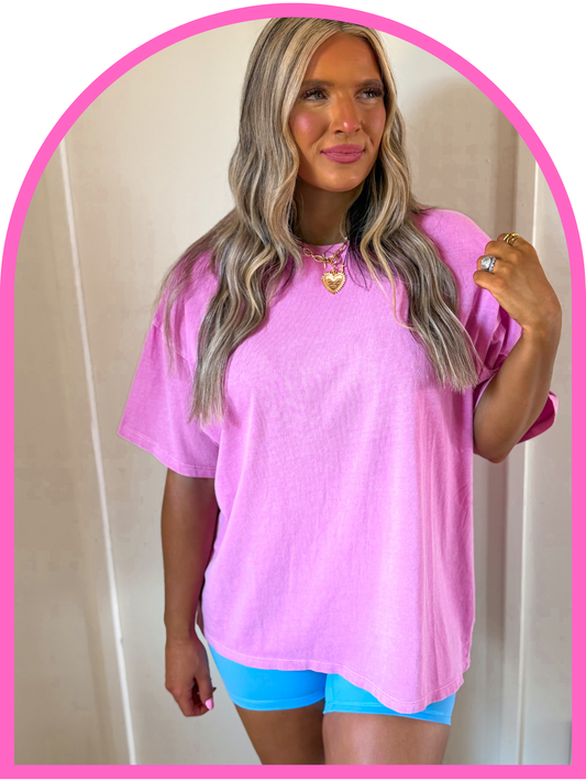 Acre oversized tee-fuchsia