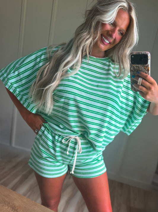 Poolside Cabana Set - Green Stripe
