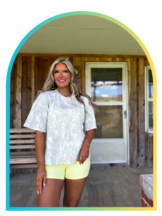 Porch Sittin’ Waffle tee- oak camo