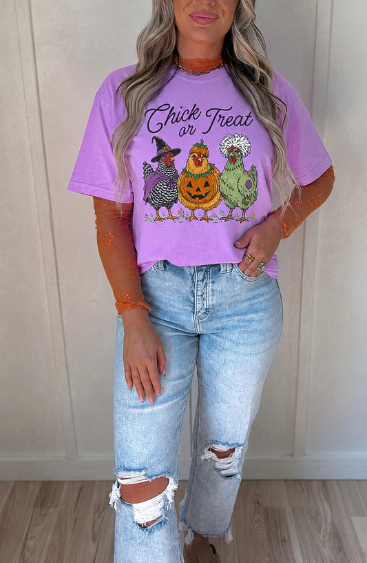 Chick Or Treat - Comfort Color T Neon Purple