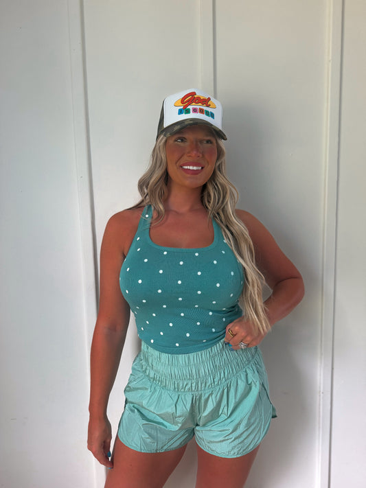 Tan Line Tank- Marsh Polka Dot