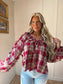 Apple Stir Off Flannel Blouse - Distressed Mulberry