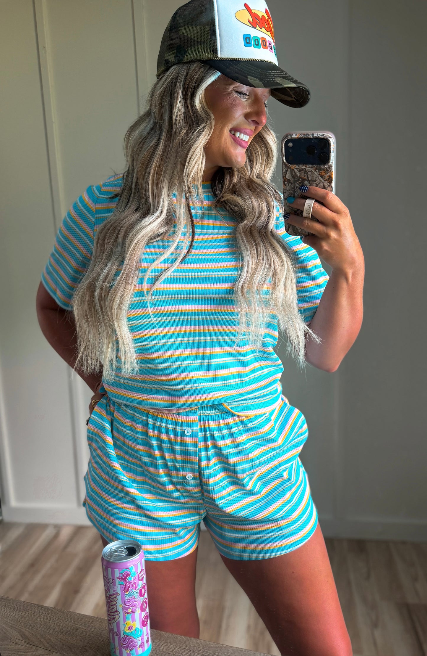RTS- Honey Hole Striped Set- Blue, Pink, & Yellow