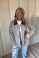 Deer Camp - Denim Collard Deer Print Jacket