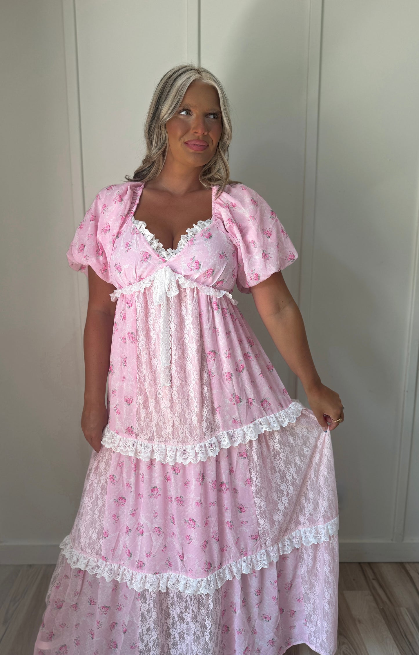 After The Amen - Floral & Lace Dress