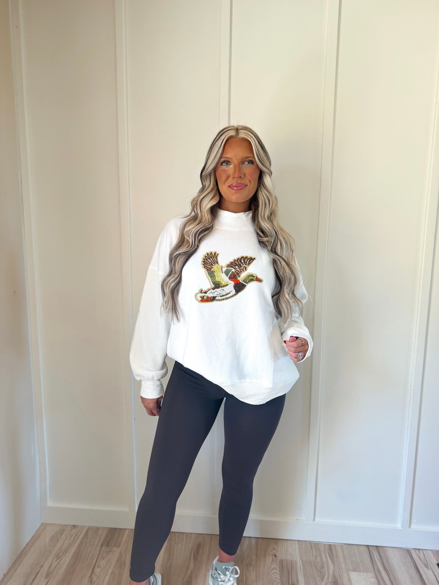 Sequin & Shots - Mallard Mockneck Cream