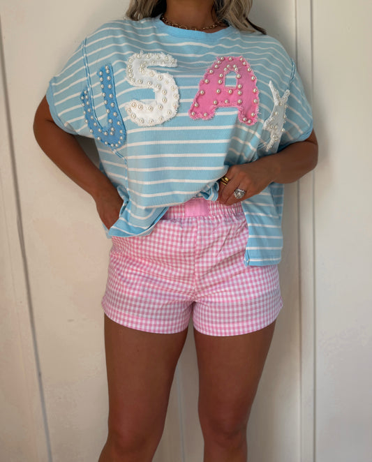 Pink Picnic - Gingham Short