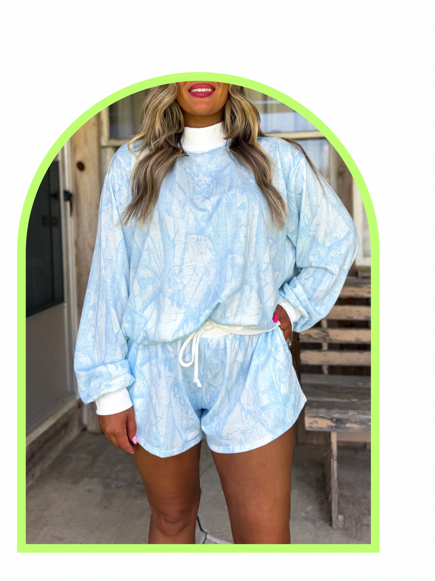 Back Forty Blue Camo-butterfly shorts