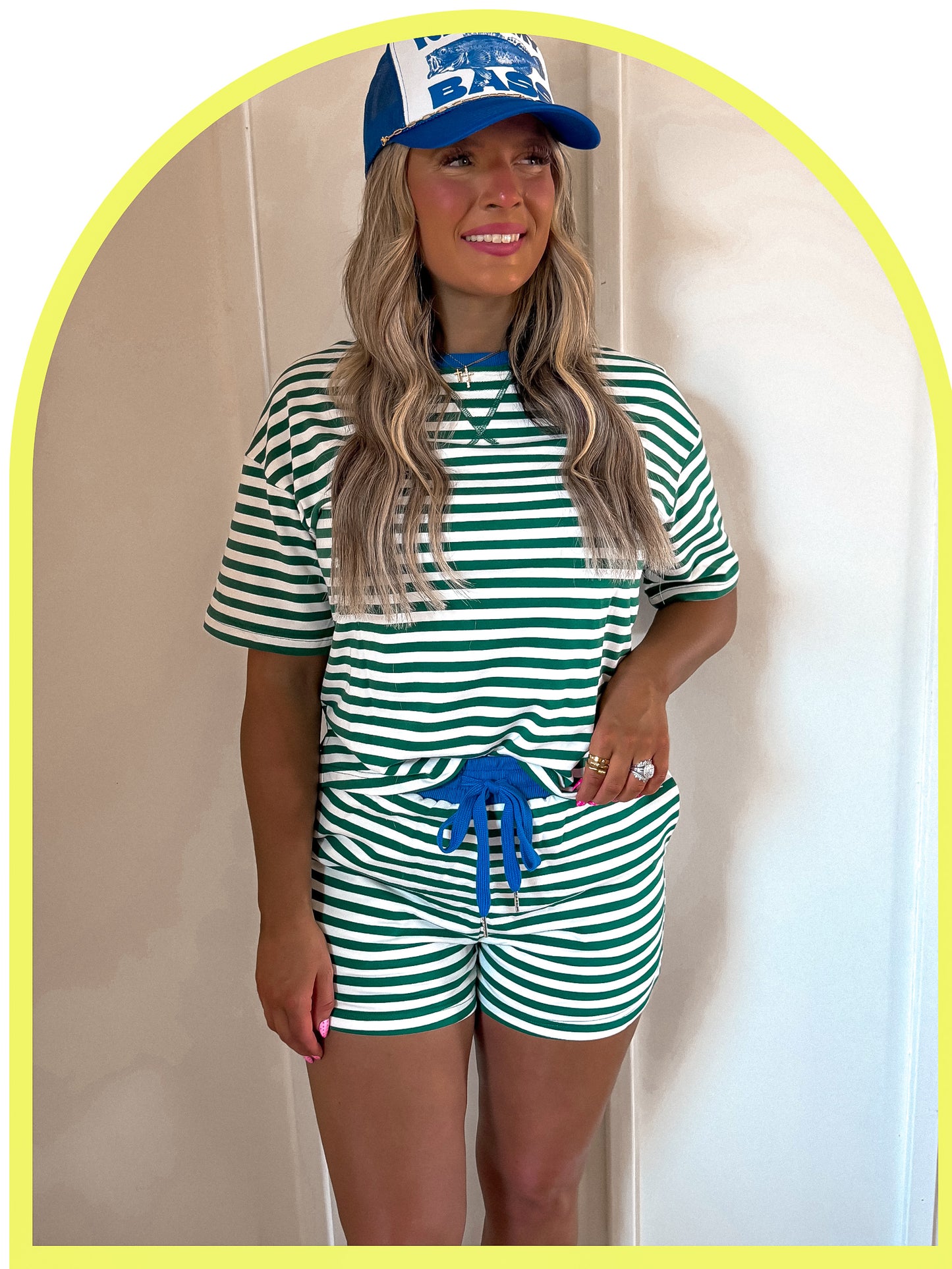 Sunday at Nan’s Stripe Set- blue/green