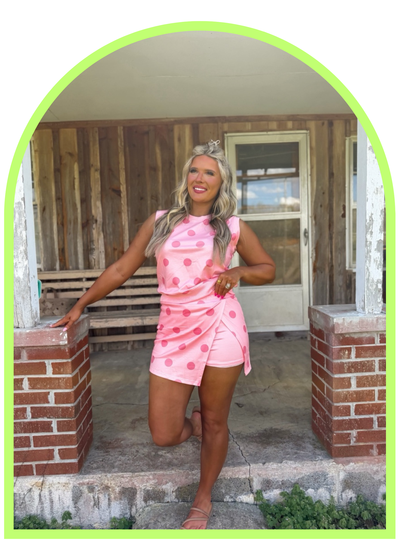 Day at Dot’s Skort Set- pink dots